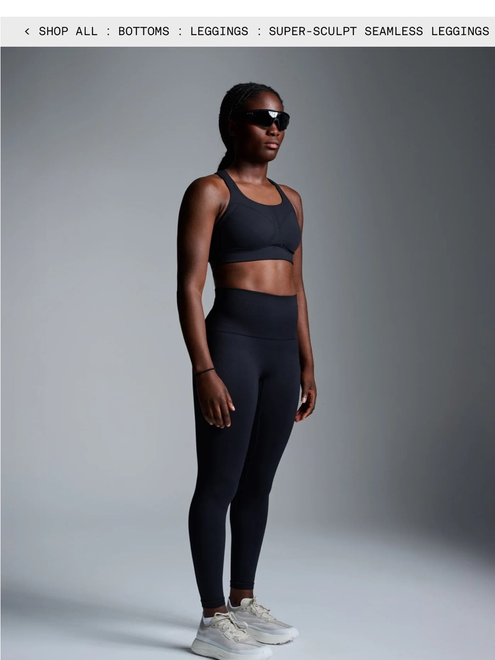 LNDR-Chisel 7/8 High-Rise compression Seamless Leggings in Black - Sporty Sculpt